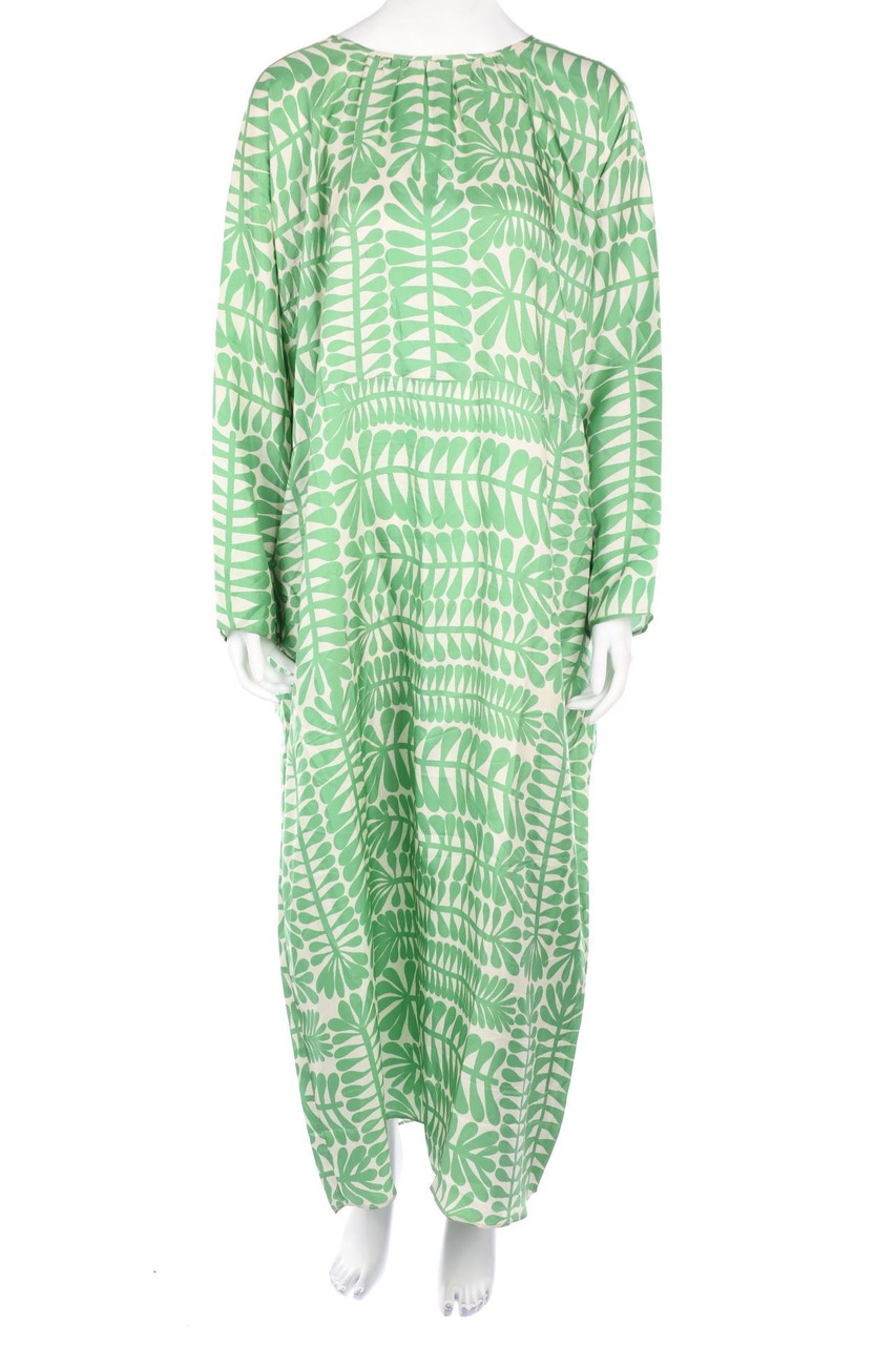 ASCENO - Maxi-Silk Dress with Print - S