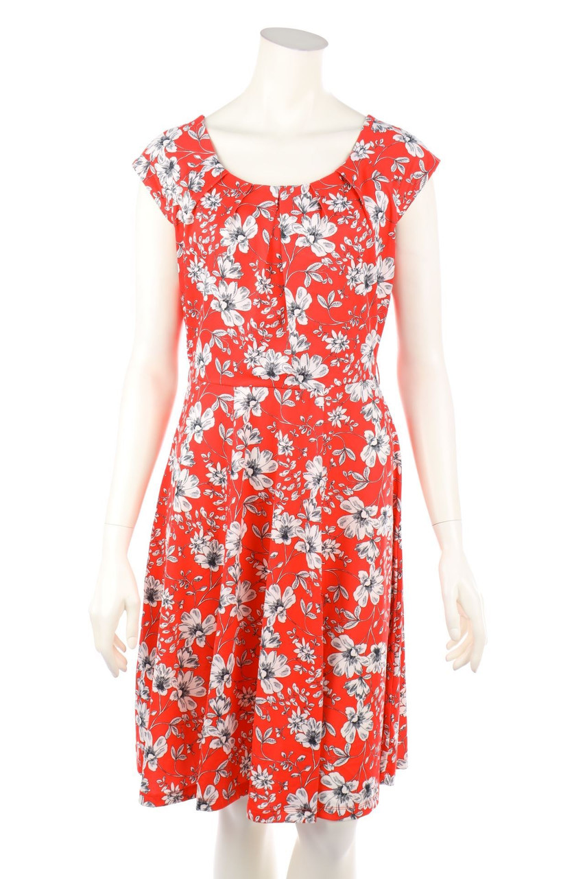TAIFUN - Skater Dress with Flower Print - D 38