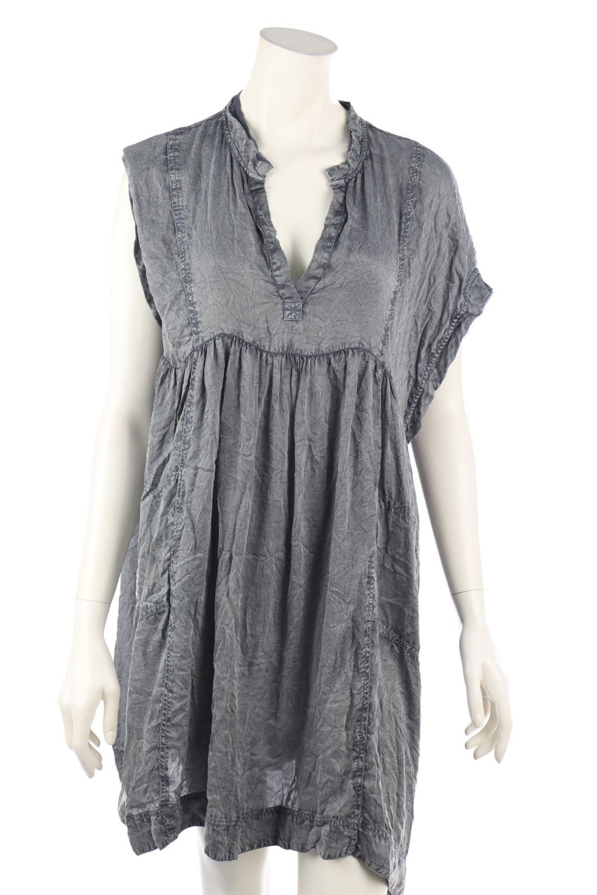 ZADIG & VOLTAIRE - Garment Dyed-Tunic Dress with Volants - S