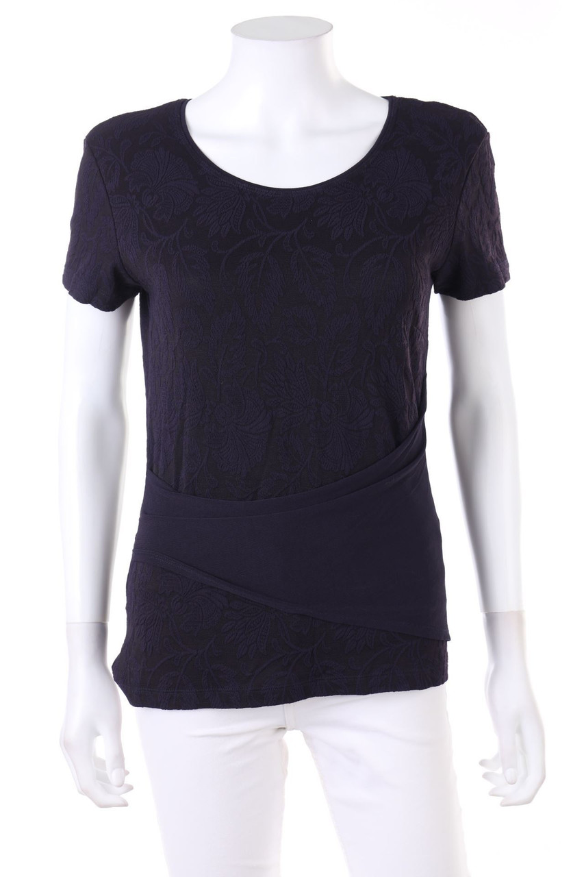 MARC CAIN - Kurzarm-Shirt mit floralem Muster - D 38