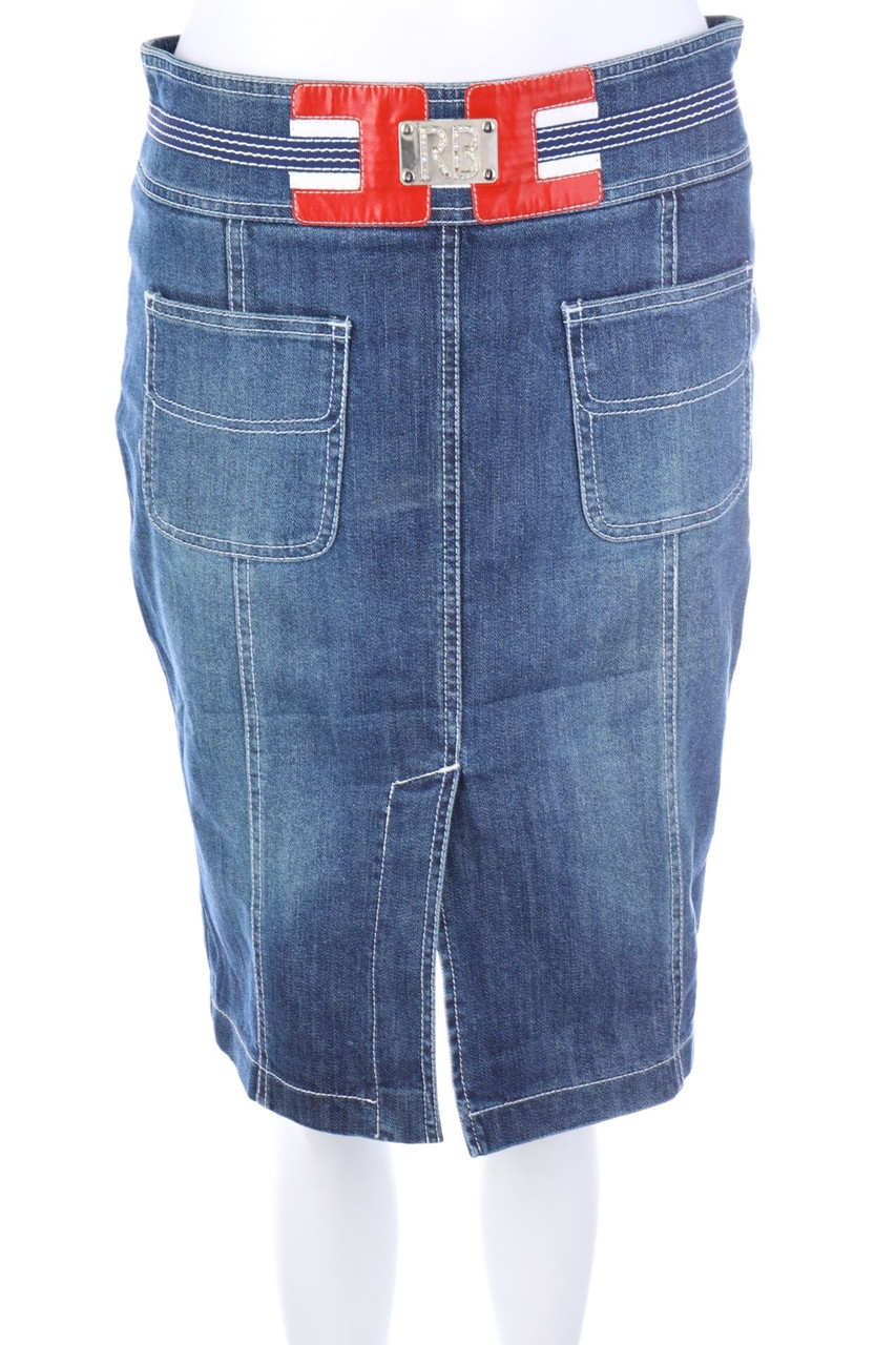 roccobarocco - Denim Skirt with Logo Application - D 38