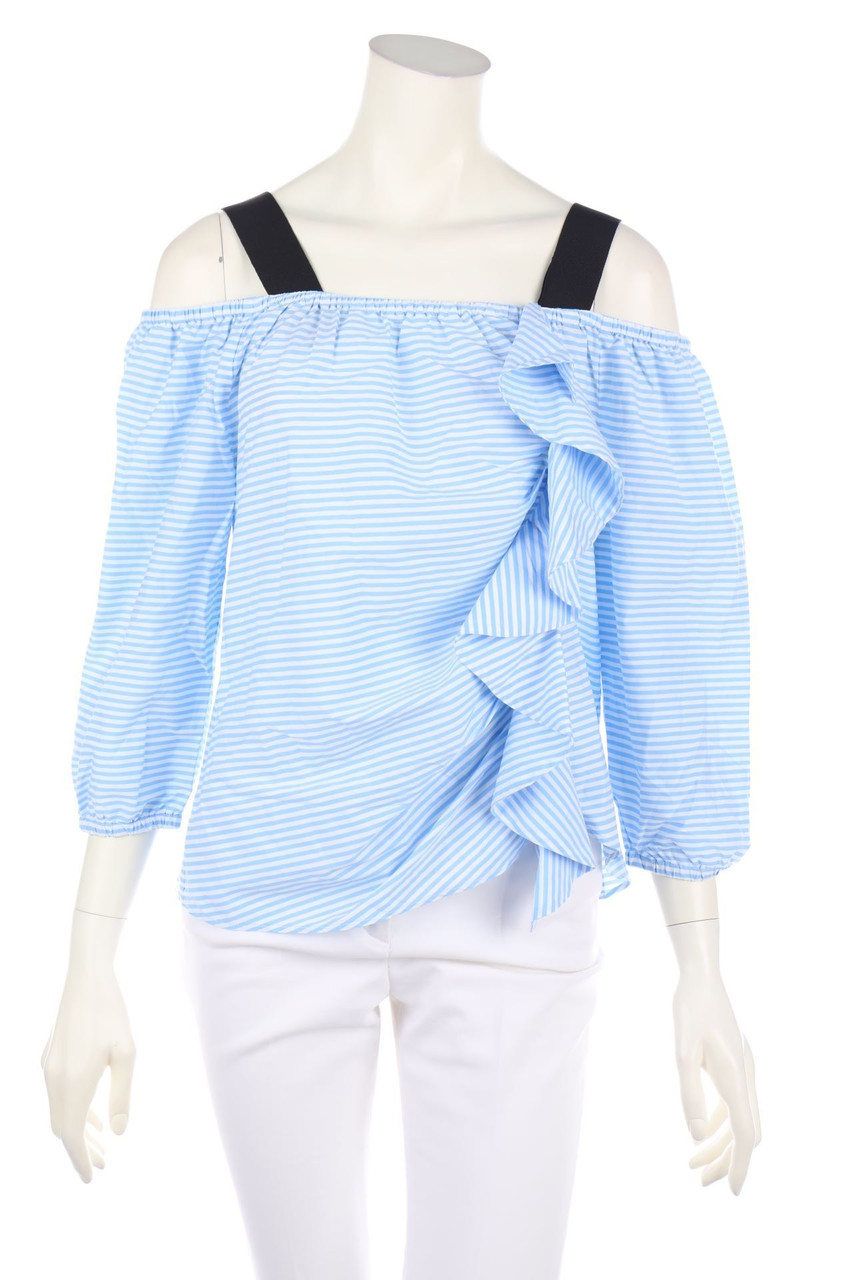 PINKO - Ruffled Blouse with Stripes - D 38