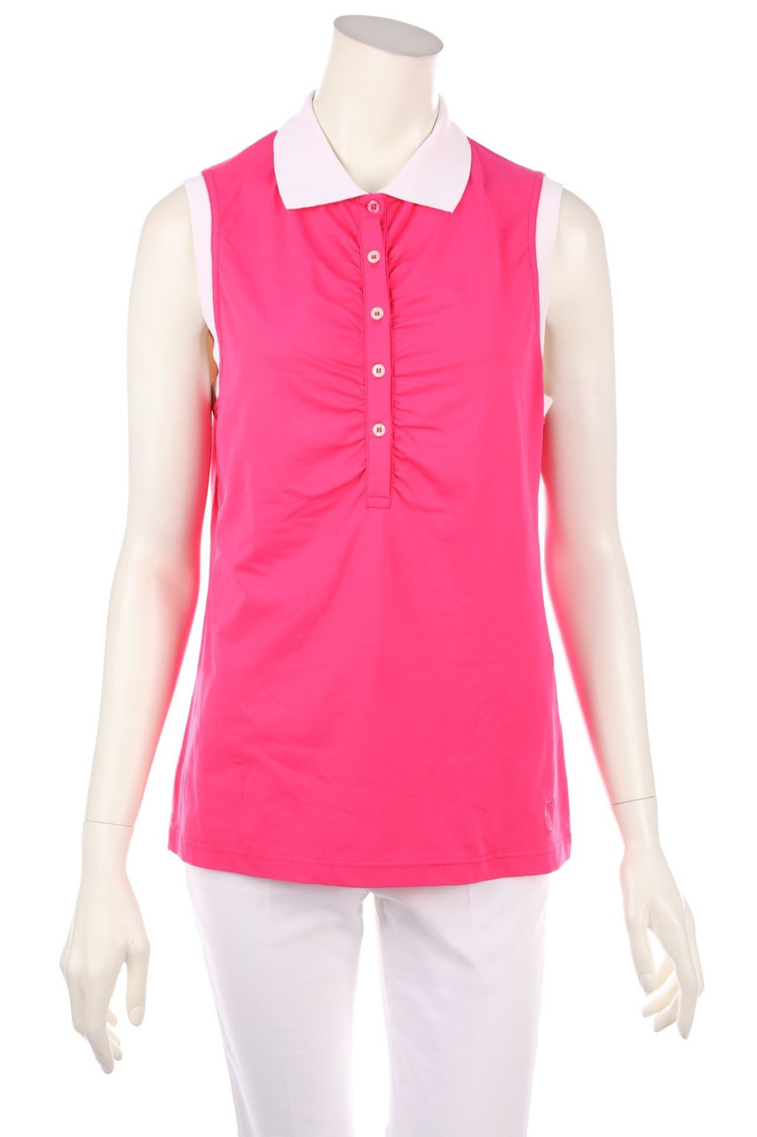 GOLFINO - ärmelloses Polo-Shirt mit Raffungen - D 40