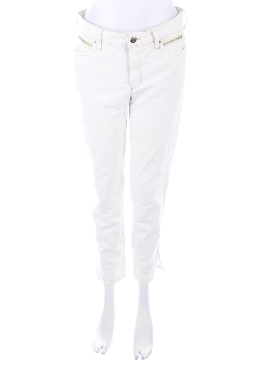 CAMBIO - Skinny-Jeans mit Kunstleder-Details - D 40