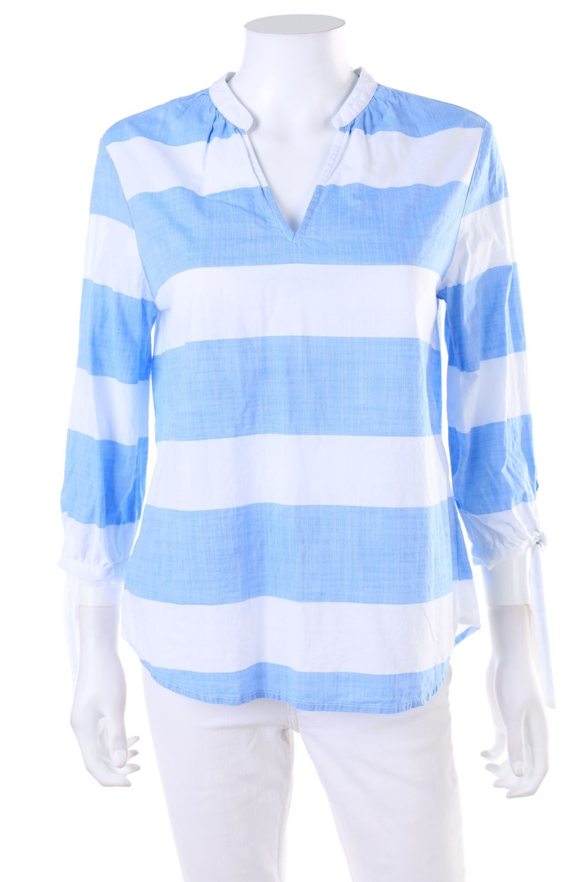 TOMMY HILFIGER - Baumwoll-Bluse mit Streifen - M