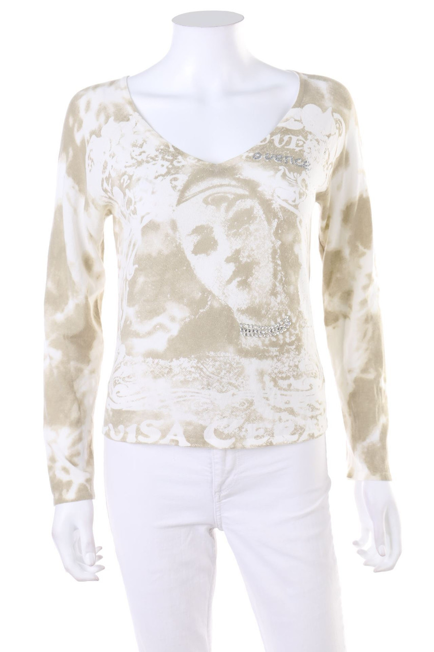 LUISA CERANO - Strick-Pullover mit Strass-Steinen - S