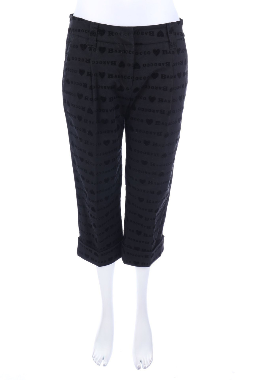 roccobarocco - Cropped-Bundfaltenhose mit Flock-Print - D 38