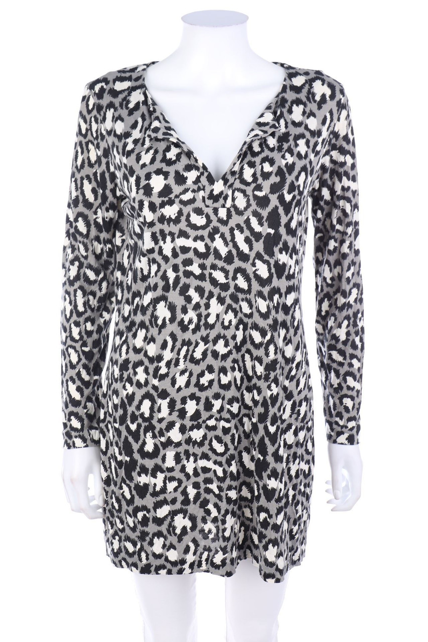 DIANE von FÜRSTENBERG - Longsleeve-Shirt aus Seiden-Mischung mit Leo-Print - D 36