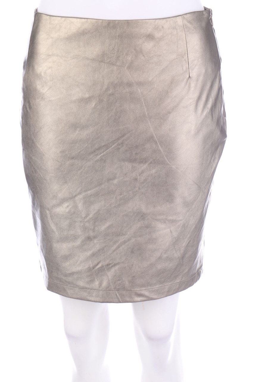 monari - Faux Leather-Mini-Rock mit Metallic-Effekt - D 36