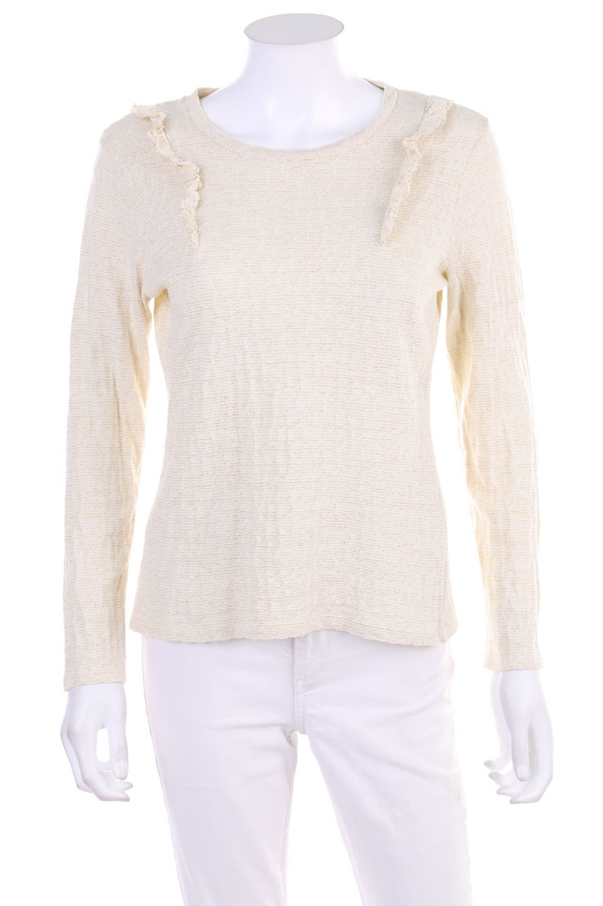 Cyrillus PARIS - Glitzer-Longsleeve-Shirt mit Rüschen - S