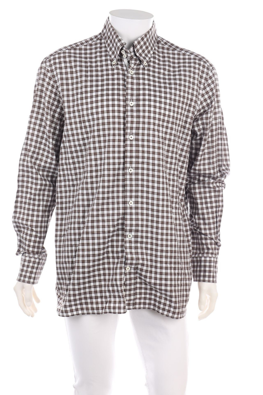 van Laack - kariertes Button-down-Hemd - 44