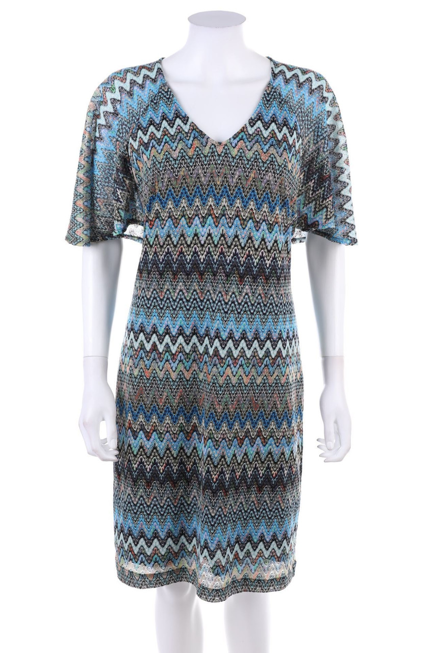 comma - Kleid mit Zickzack-Muster - D 38