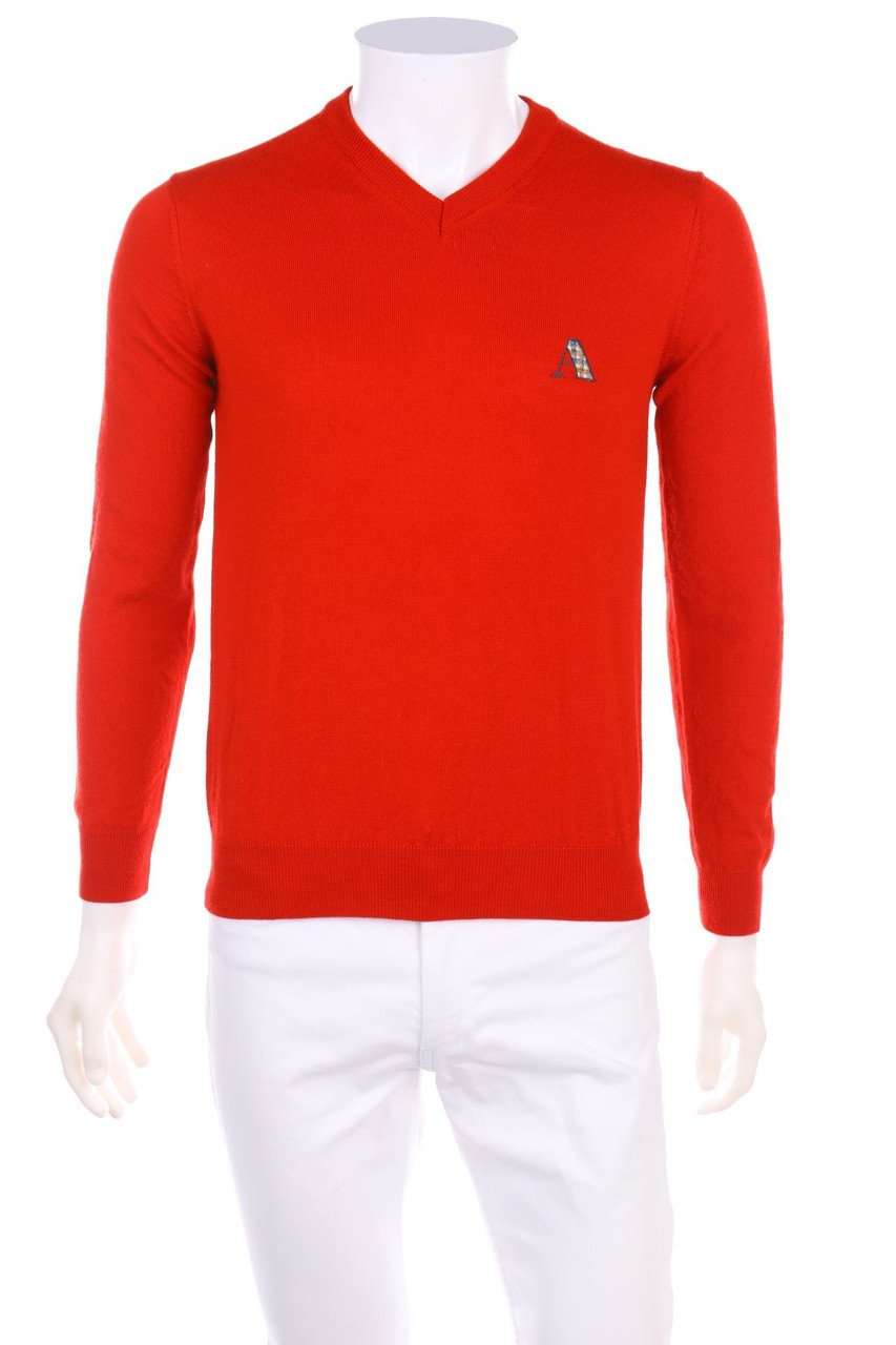 Aquascutum - V-Neck-Pullover mit Logo-Stickerei aus Schurwoll-Mix - S