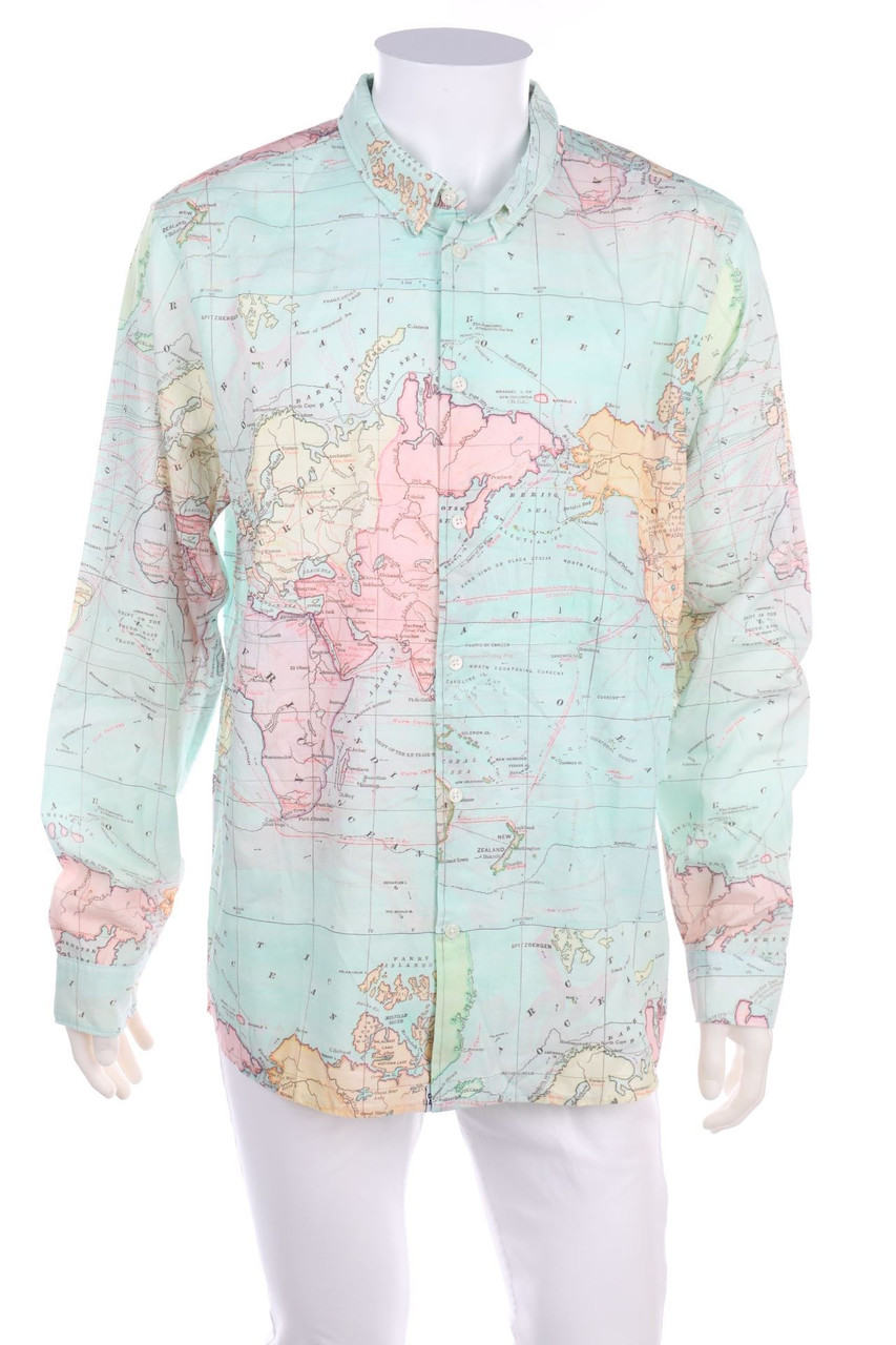 DEDICATED. - Muster-Button-down-Hemd aus Baumwolle - XL