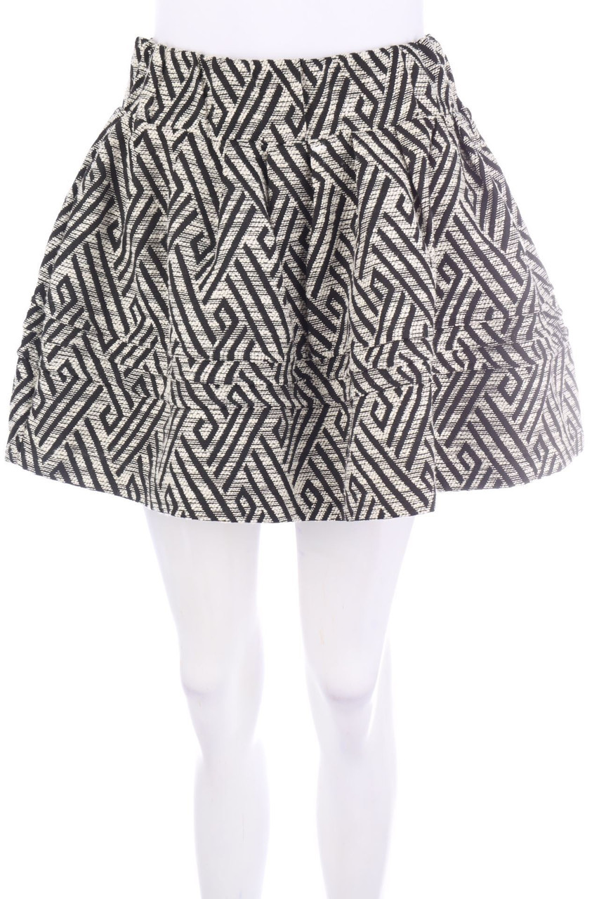 Keilani - Pleated Mini-Skirt with Geo Pattern - D 36