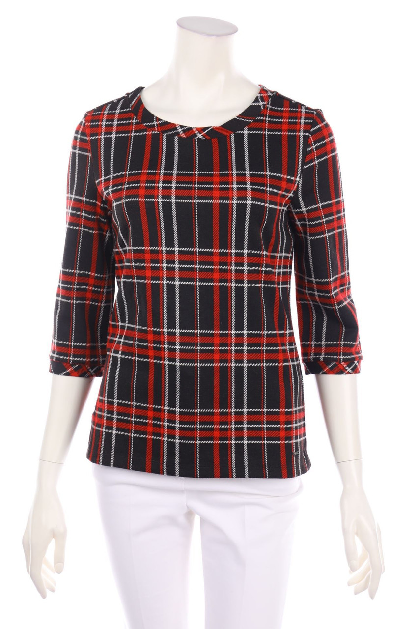 TAIFUN - Checked Sweatshirt with 3/4-Sleeves - S