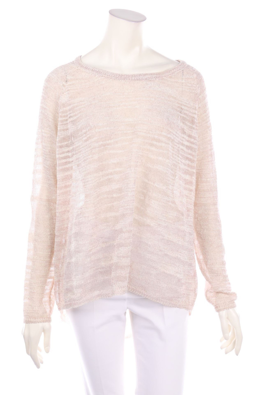 MARC AUREL - crewneck pullover, Linen Mix with Glitter - D 36