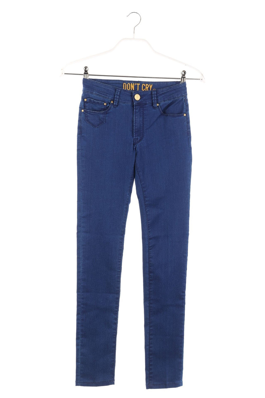 DON´T CRY - Dark Denim Jeggings with Logo Patch - W24