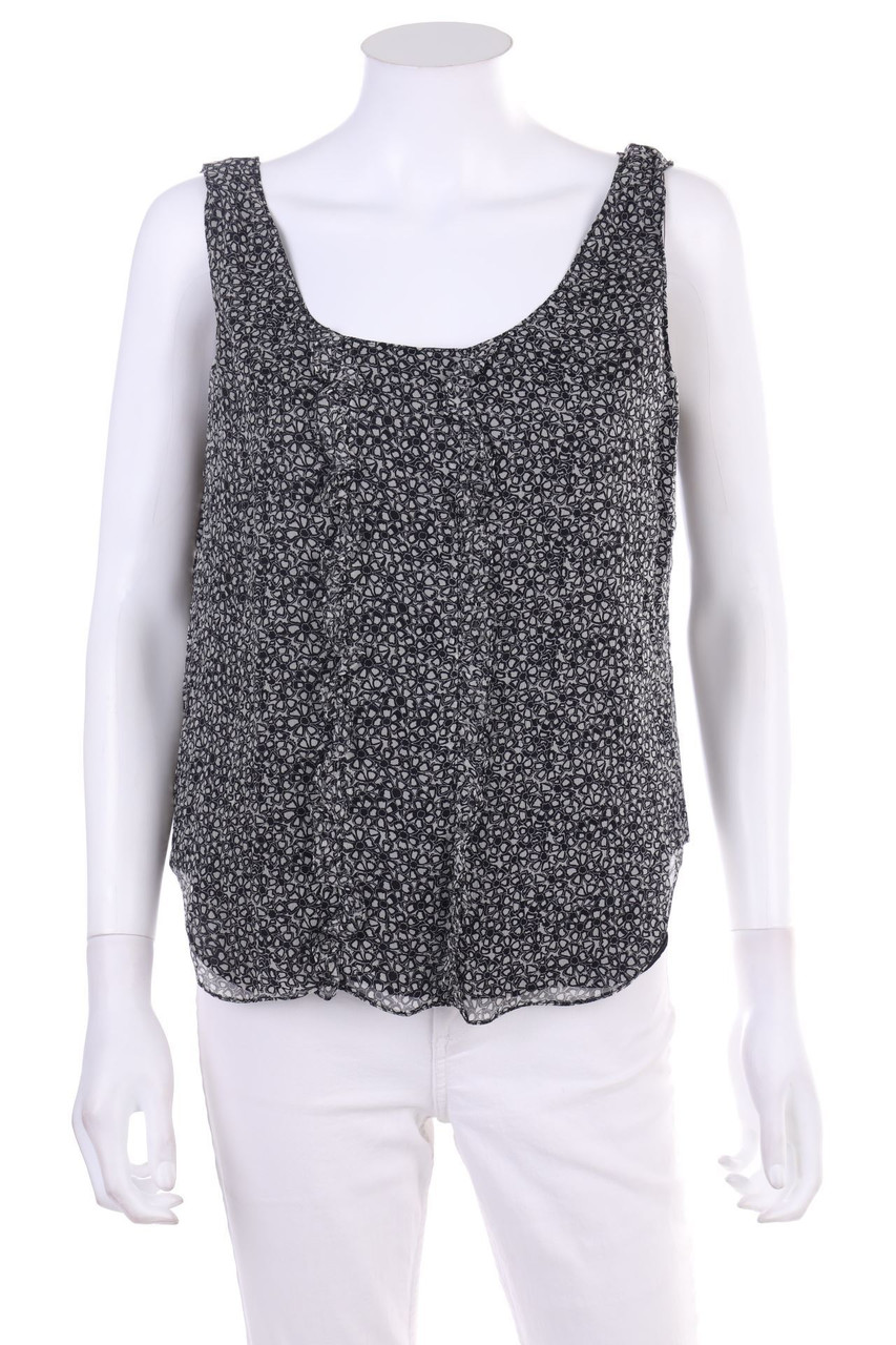 gio moretti - Silk Blouse Top with Flower Print - D 38