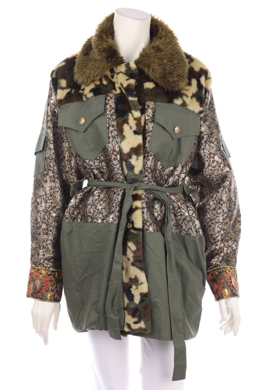 AMUSE - Patterned Coat with wool - XL