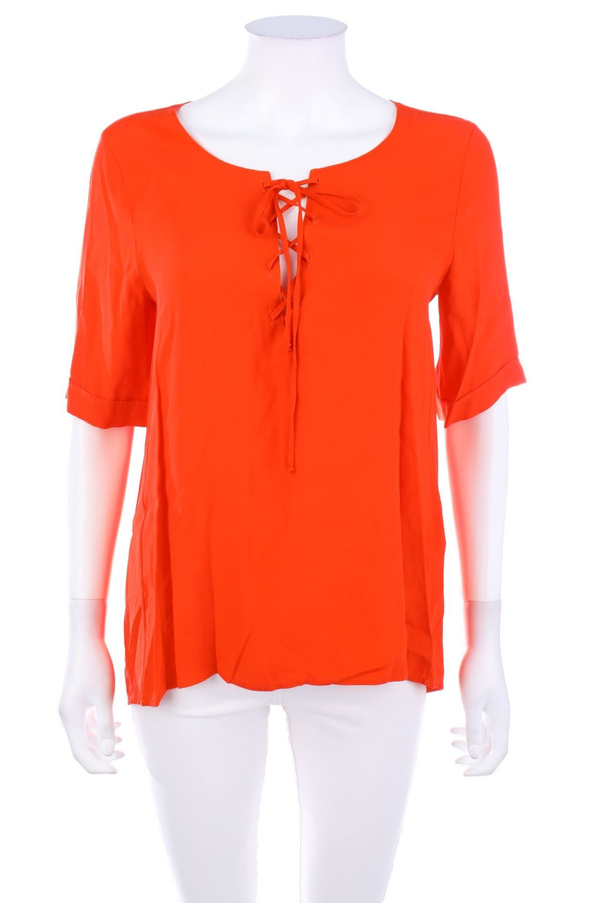 her shirt - Kurzarm-Bluse aus Seide - S