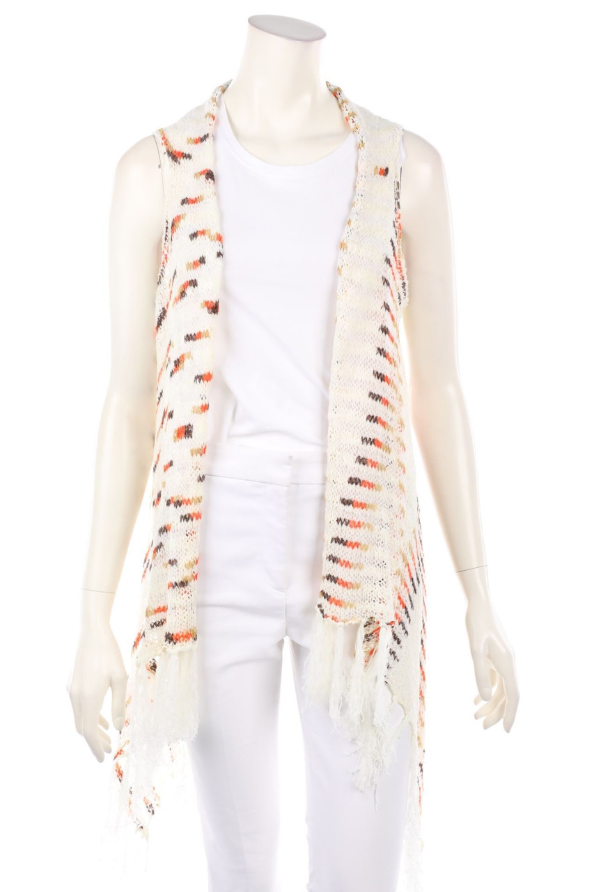 Cashmere Company - Knitted Gilet with Fringes - ONE SIZE