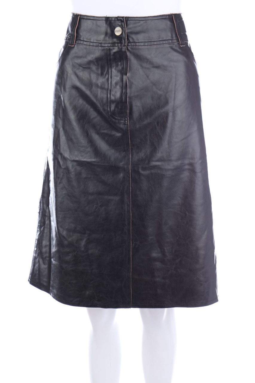 FERRE - Faux Leather-Skirt with Slit - D 38