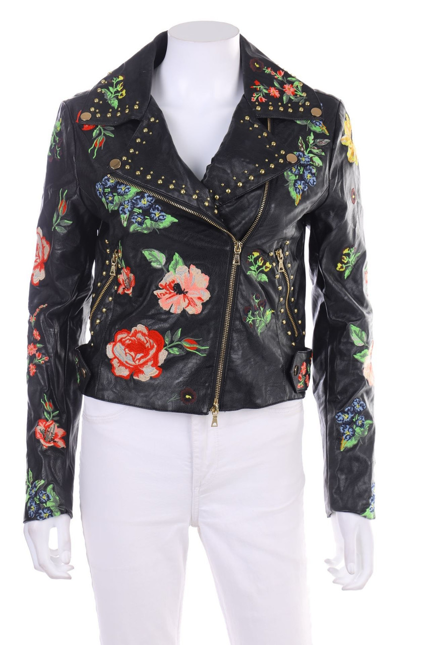TWINSET - Kunstlederjacke mit Stickereien - D 38