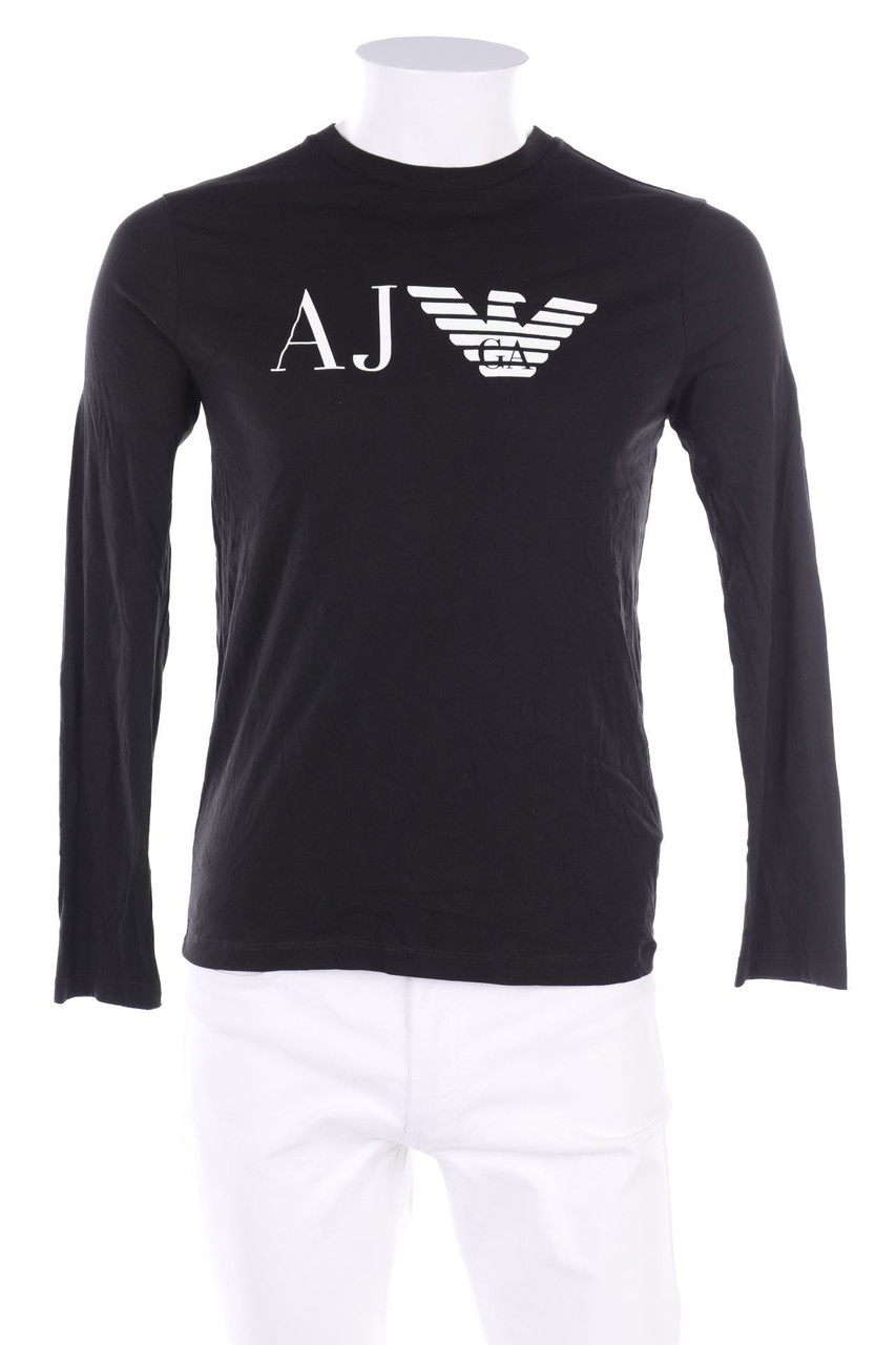 ARMANI JEANS - Longsleeve-Shirt aus Baumwolle mit Logo-Print - M