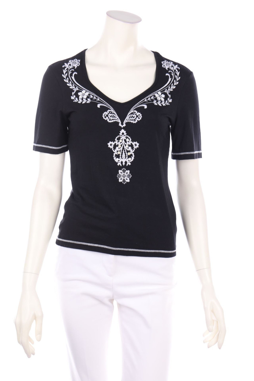 CARLO COLUCCI - Shortsleeve-Shirt with Embroideries - D 38