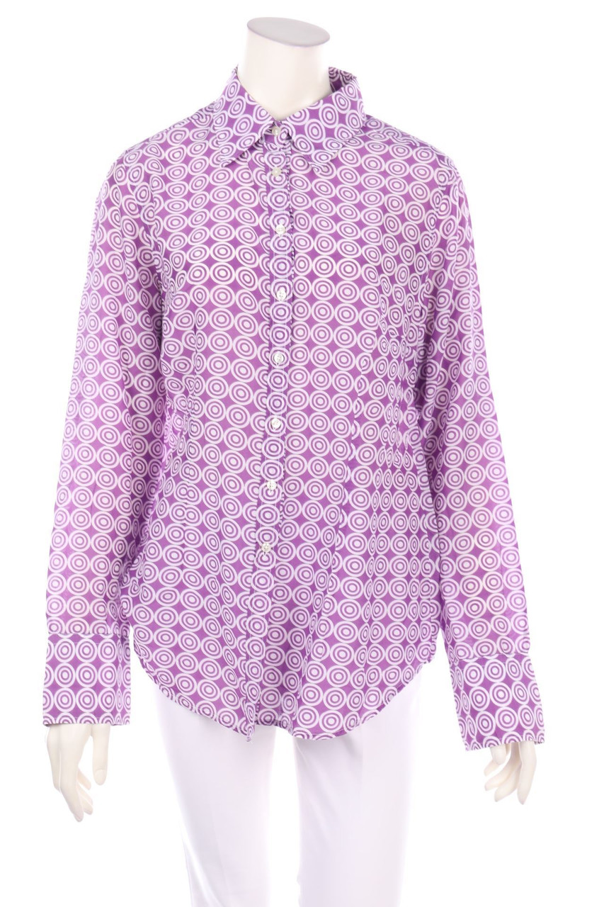 0039 ITALY - Hemd-Bluse mit Geo-Print - XXL