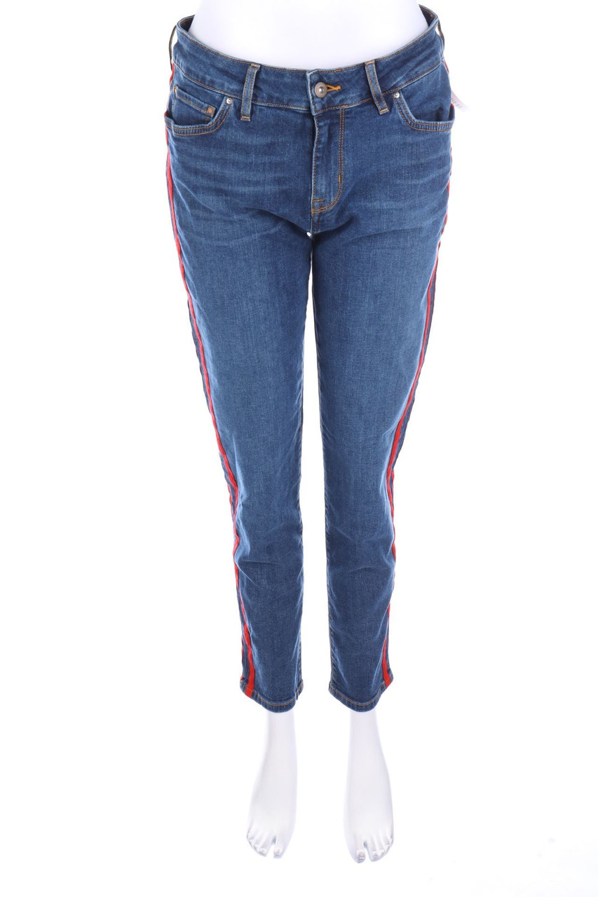 TOMMY HILFIGER - Straight Cut Jeans mit Galonstreifen - W32