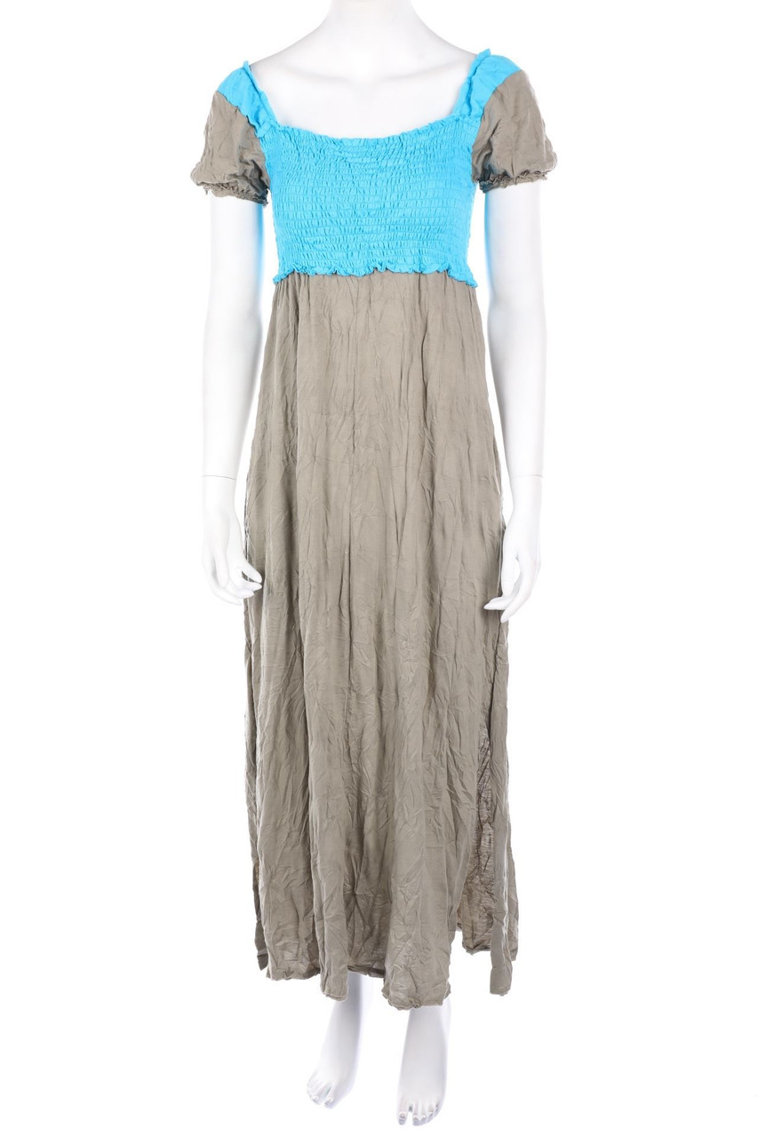 oblique creations - Jersey-Maxi Dress, Smok Detailing - S