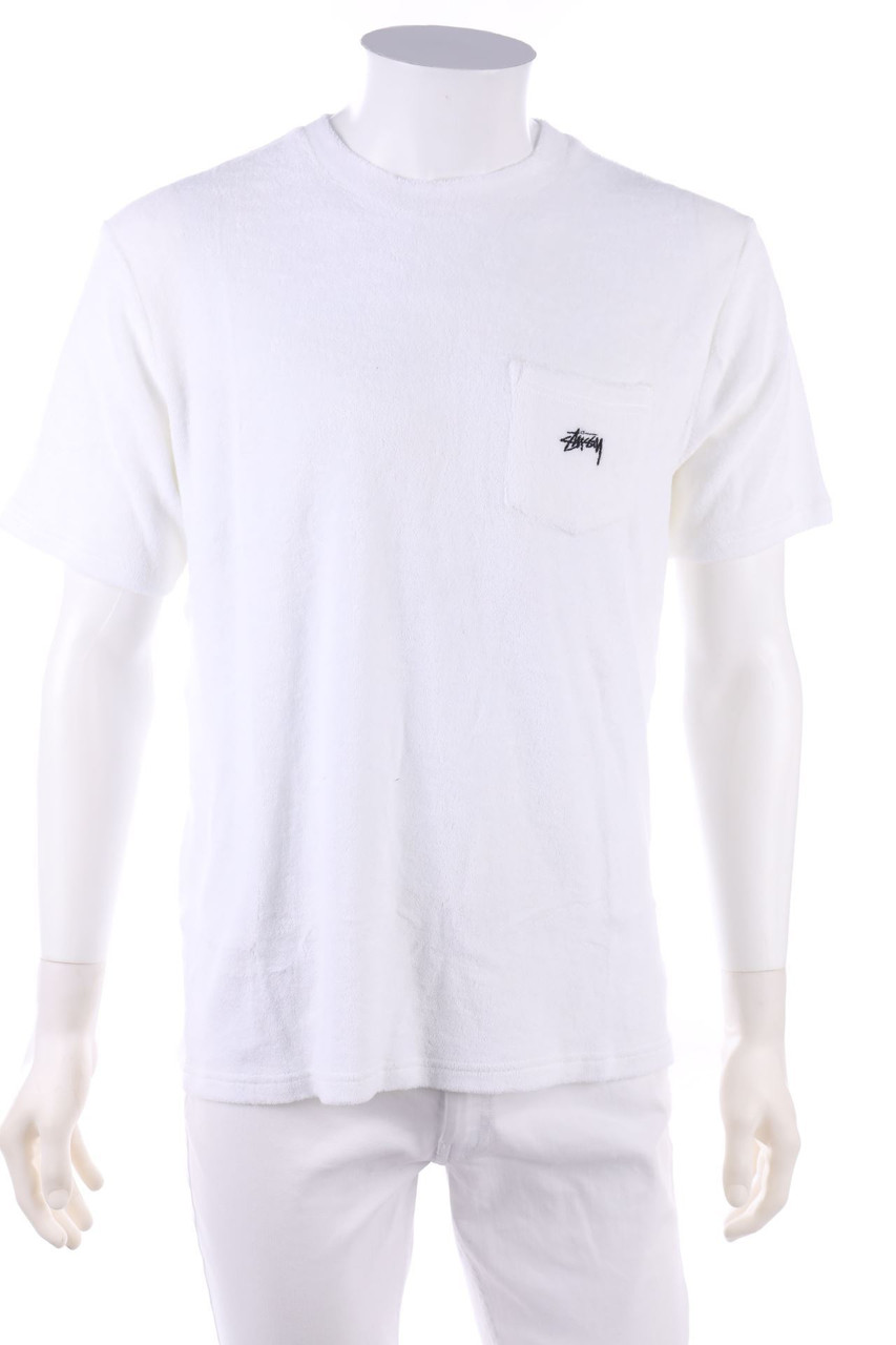 STÜSSY - T-Shirt mit Rundhals aus Baumwolle mit Logo-Stickerei - XL