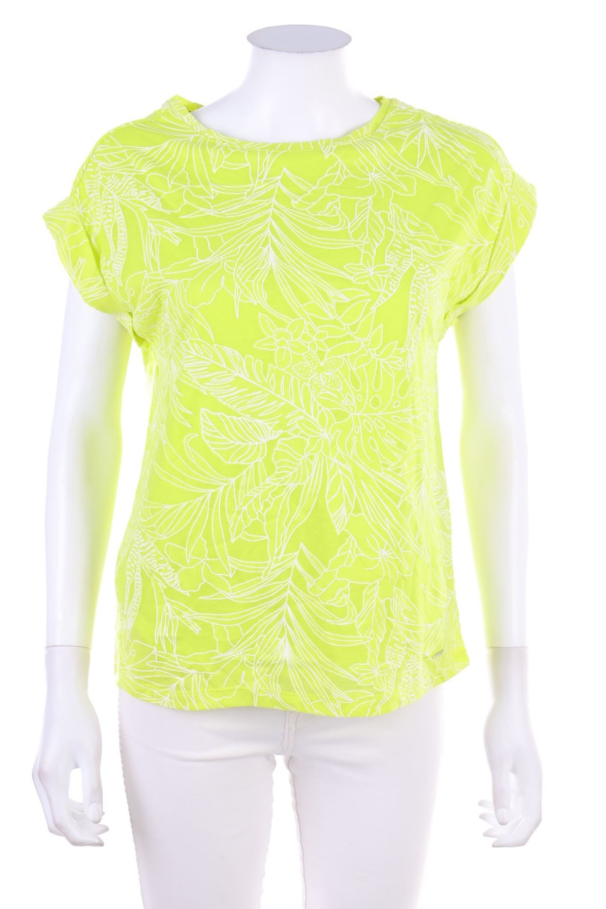 TAIFUN - Shortsleeve-Shirt with Flower Print - D 36