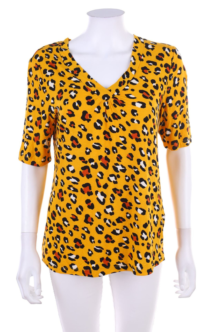 TAIFUN - Kurzarm-Shirt mit Leo-Print - M