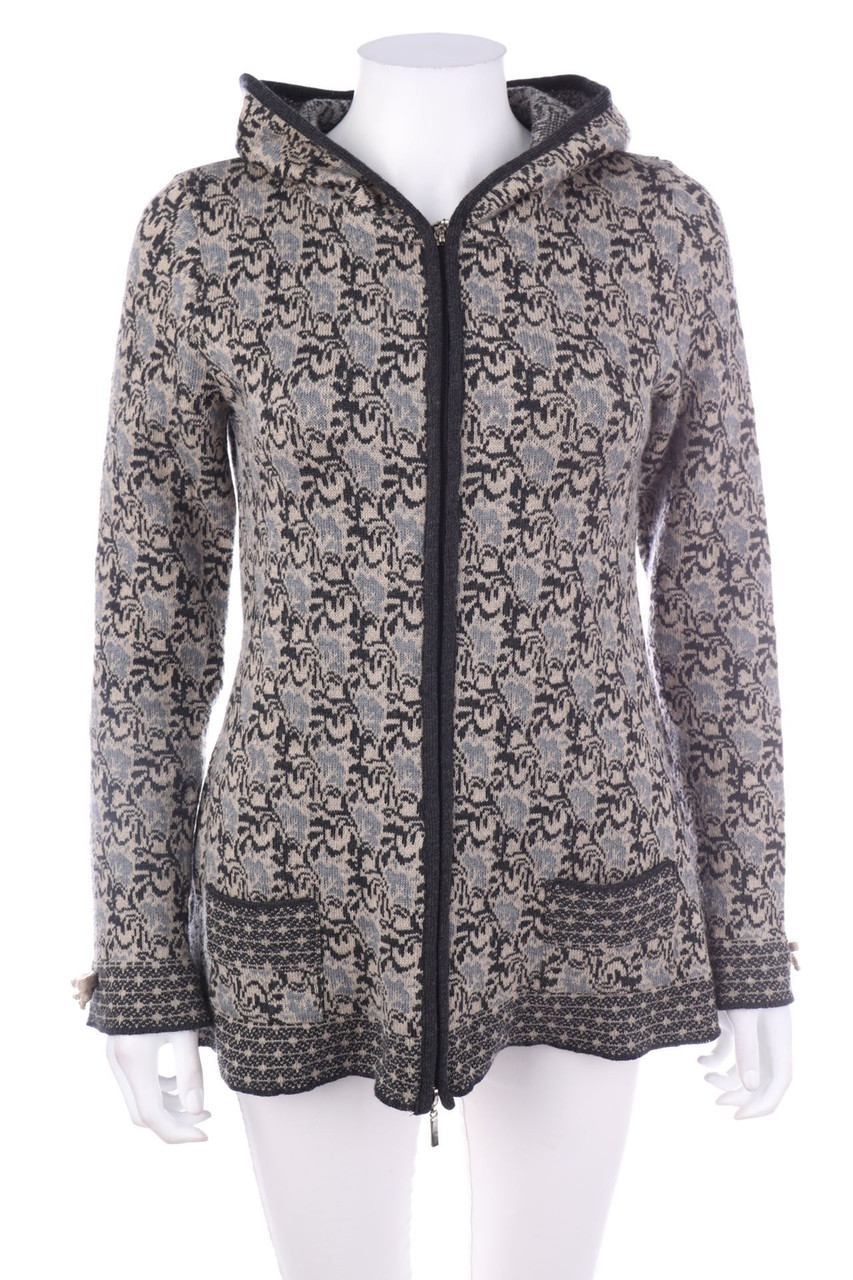 scandic way of life - Merinowool Cardigan with floral print - S