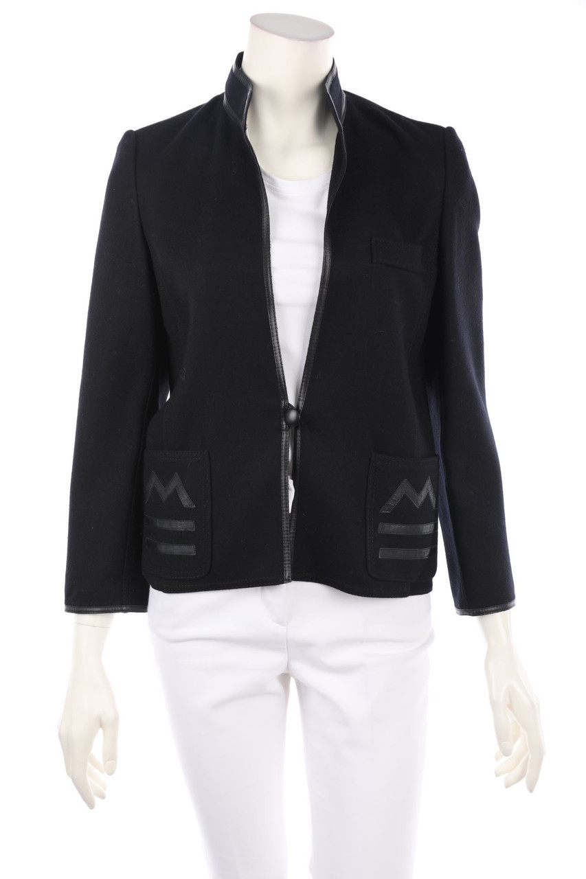 Louis Féraud - Virgin wool-Jacket with Leather Details - D 34