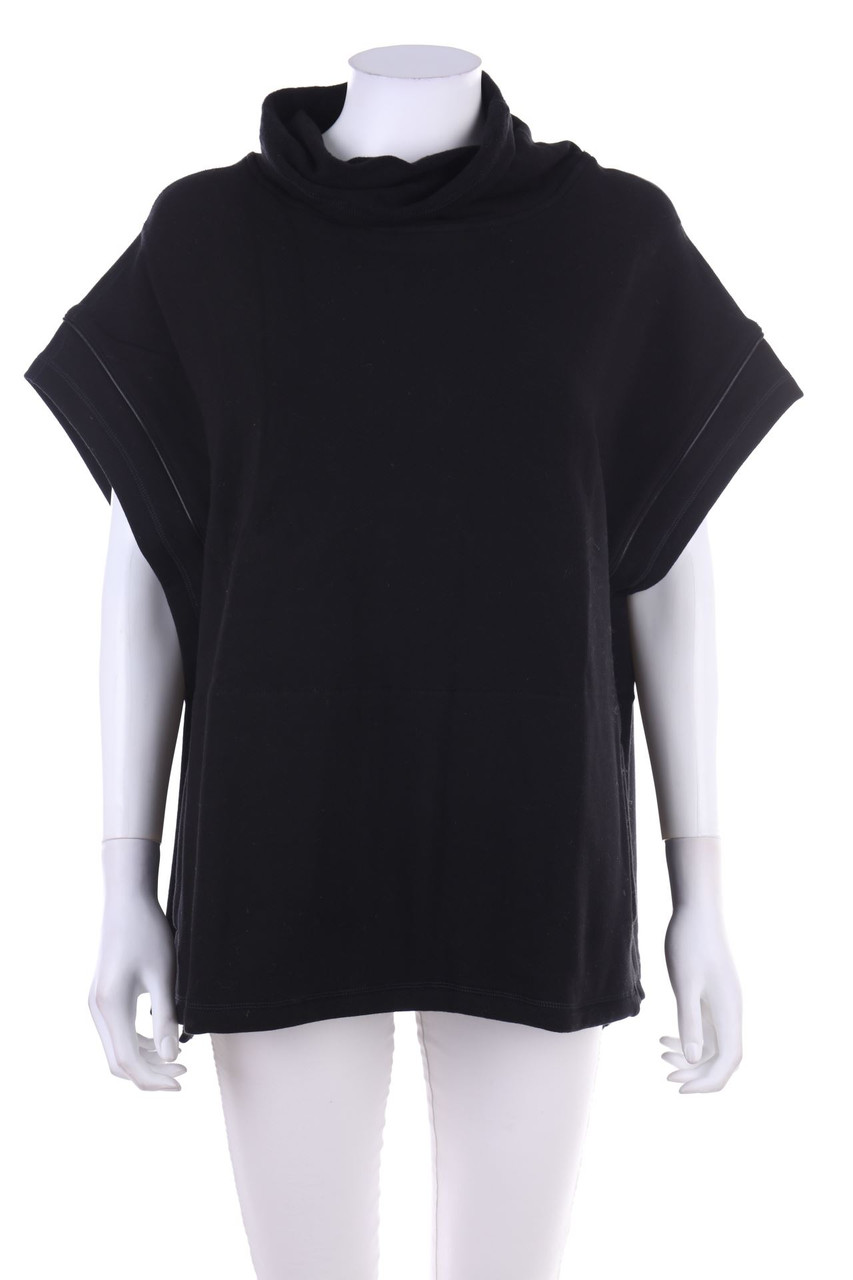 ALALA - Sweat-Poncho mit Kunstleder-Details - M