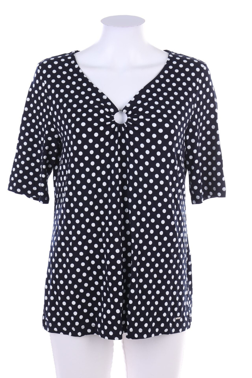 TAIFUN - Shortsleeve Blouse with Dots - D 40
