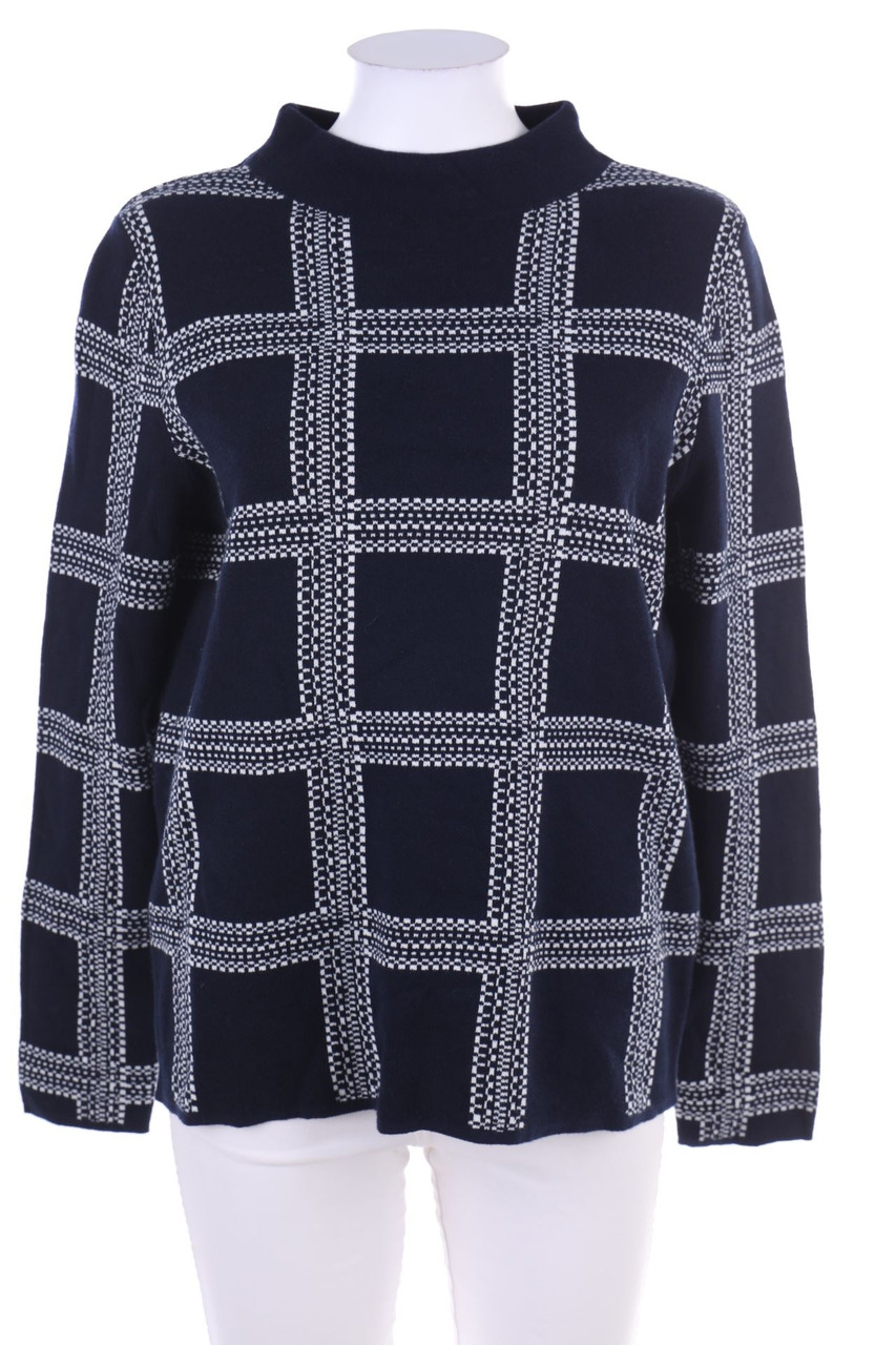 GERRY WEBER - Strick-Pullover mit Karo-Muster - D 38