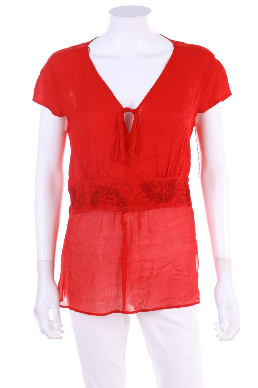 Laurèl - Chiffon-Seiden-Bluse mit Perlen - D 40