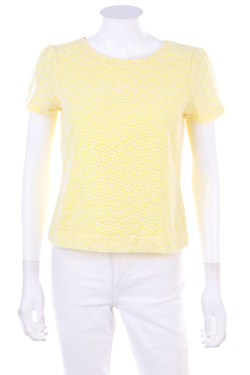 Somerset by Alice Temperley - Cotton Shortsleeve Blouse, Eyelet Lace  - D 36