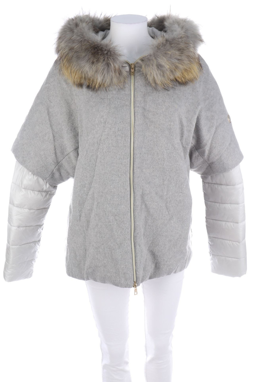 MIXTURE - Padded Jacket, Wool-Blend with Real Fur Trim - D 42