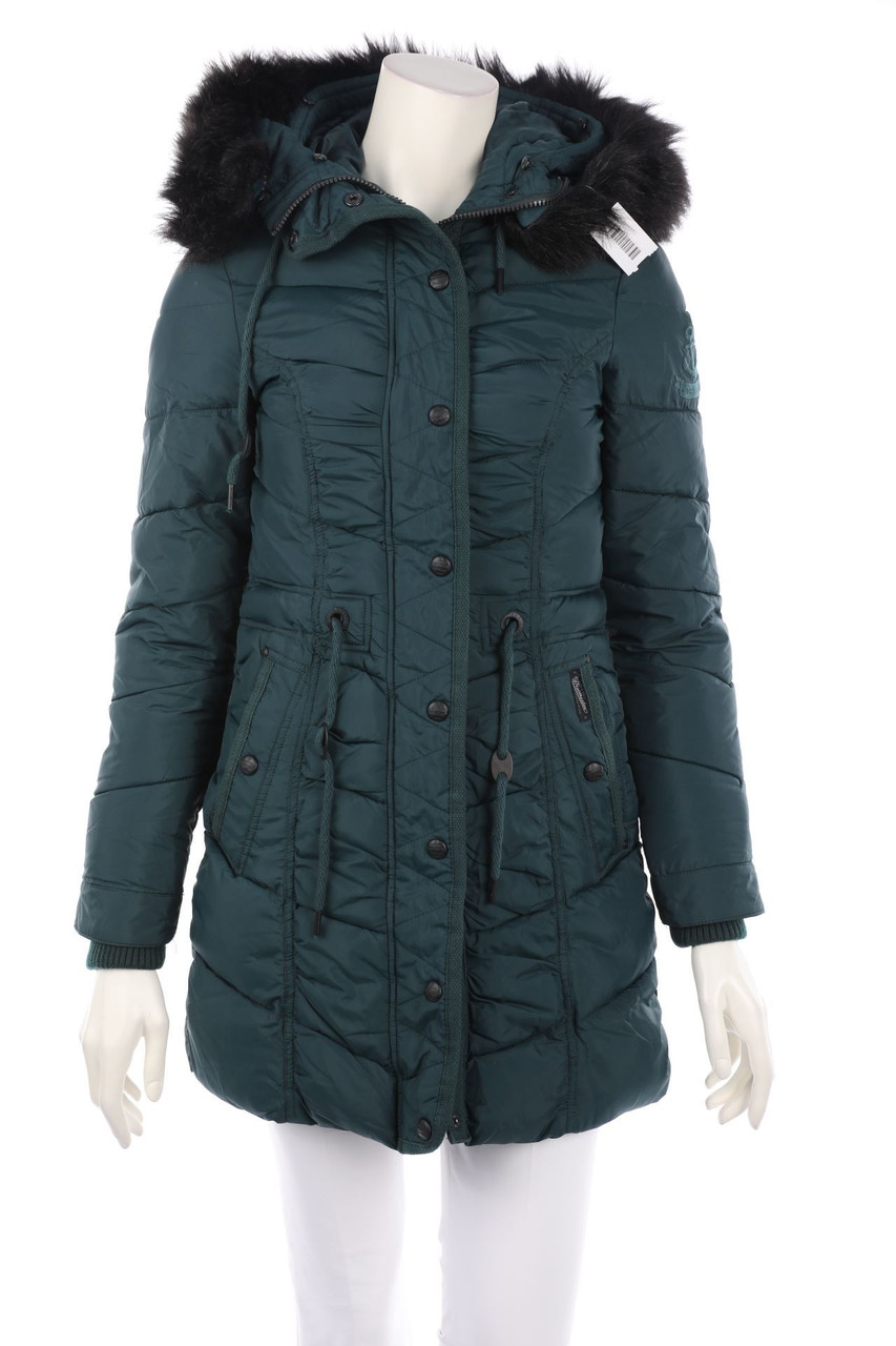 DreiMaster - Padded Coat with Faux Fur-Collar - XS
