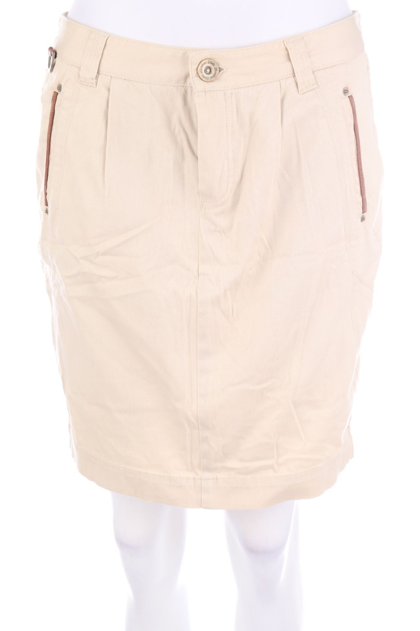 Massimo Dutti - Skirt with Faux Leather Details - D 36