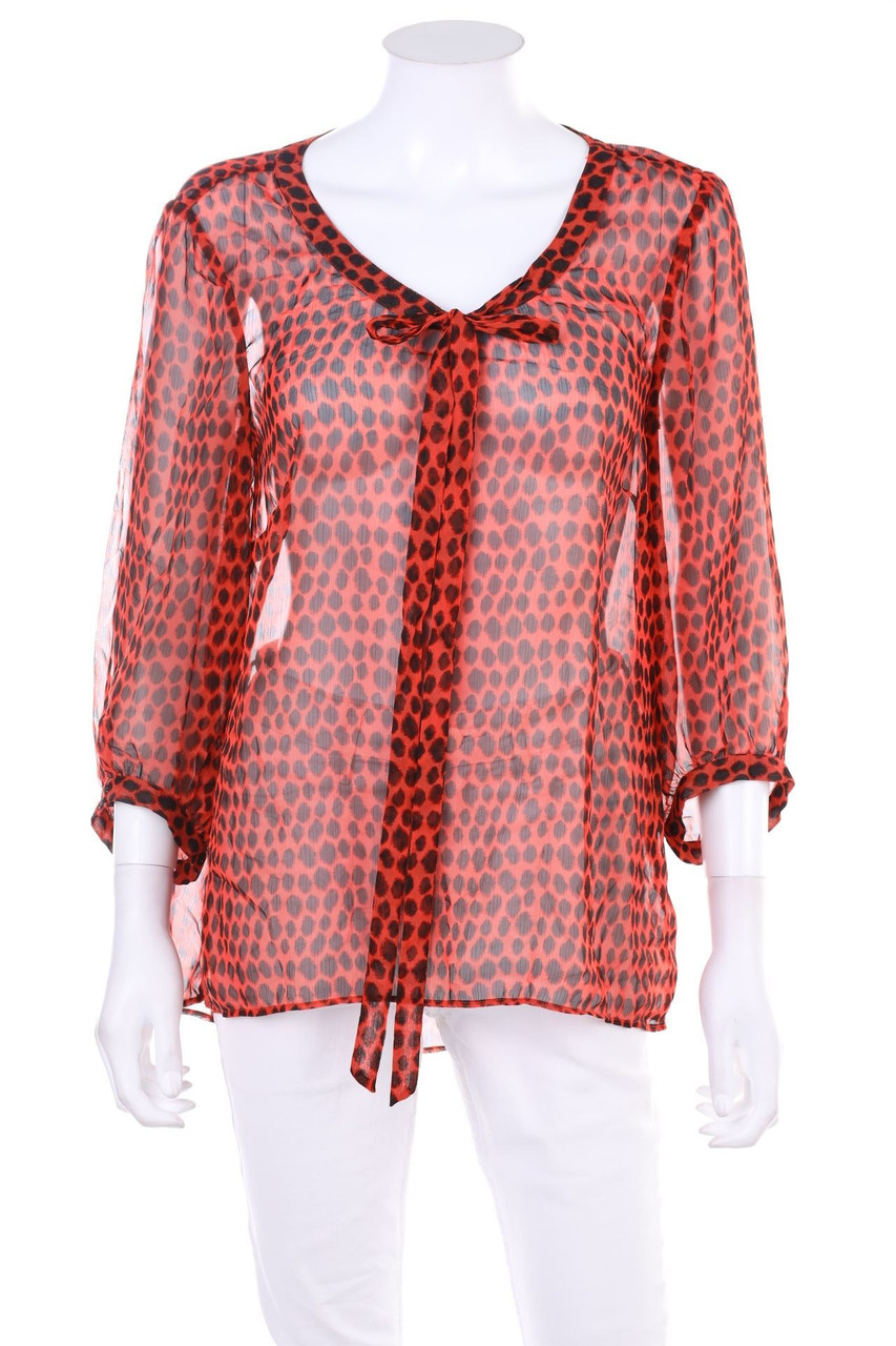 comma - Chiffon-Bluse mit 3/4-Ärmel - D 40