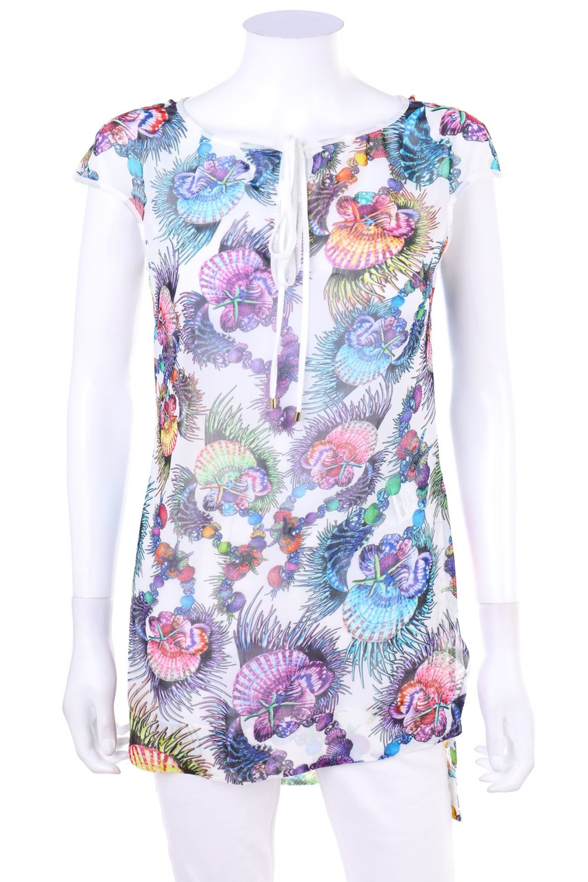 Just cavalli - Chiffon-Shortsleeve Blouse with Print - D 32