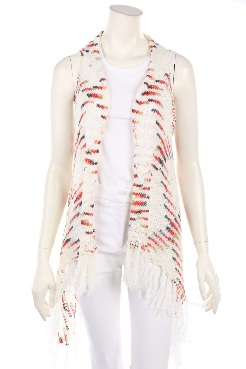 Cashmere Company - Boho-Knitted Gilet, Linen Mix - ONE SIZE