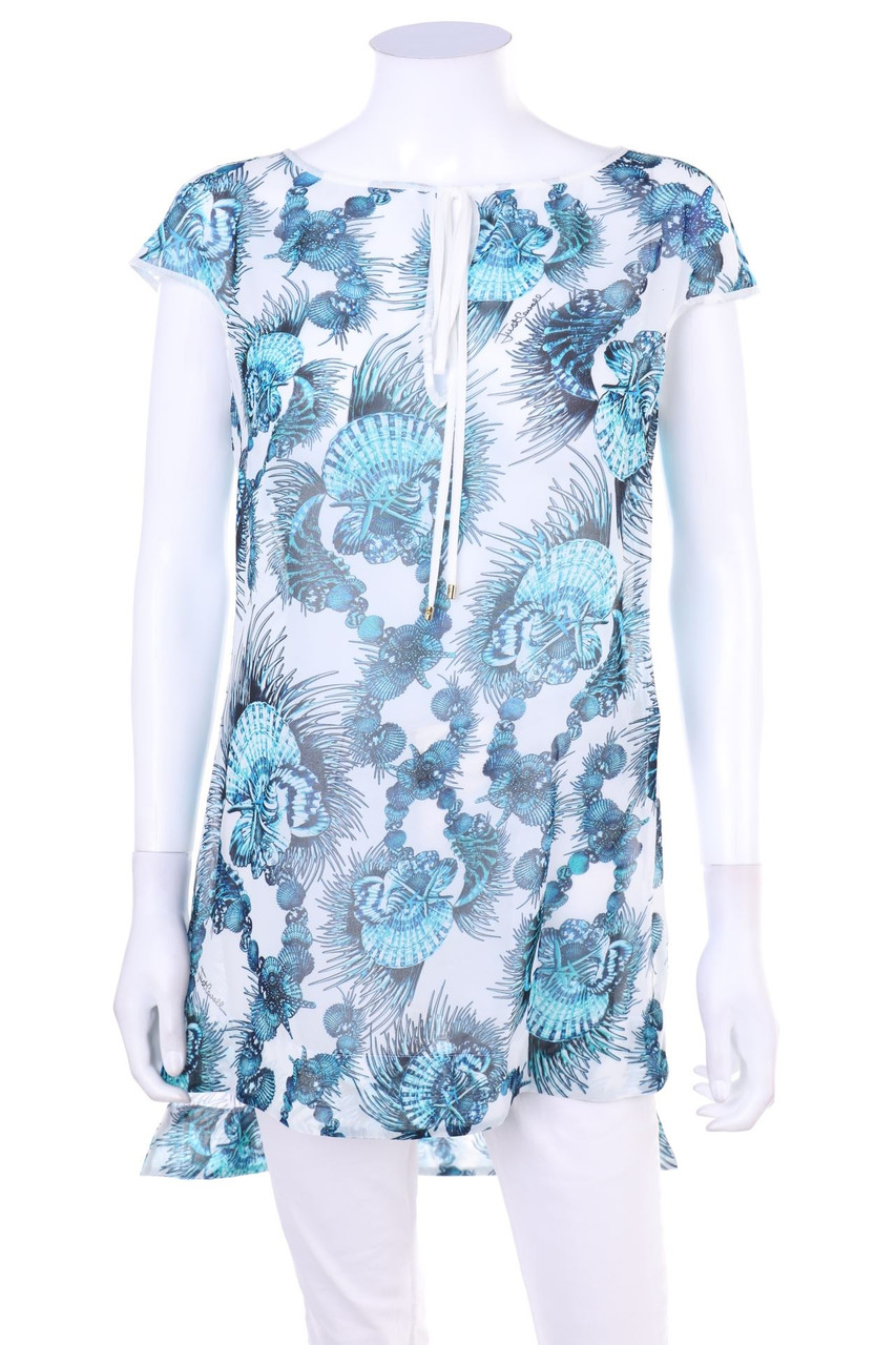 Just cavalli - Chiffon-Shortsleeve Blouse with Print - D 36